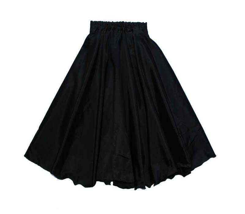 Saia Midi Enrole Floral Preta